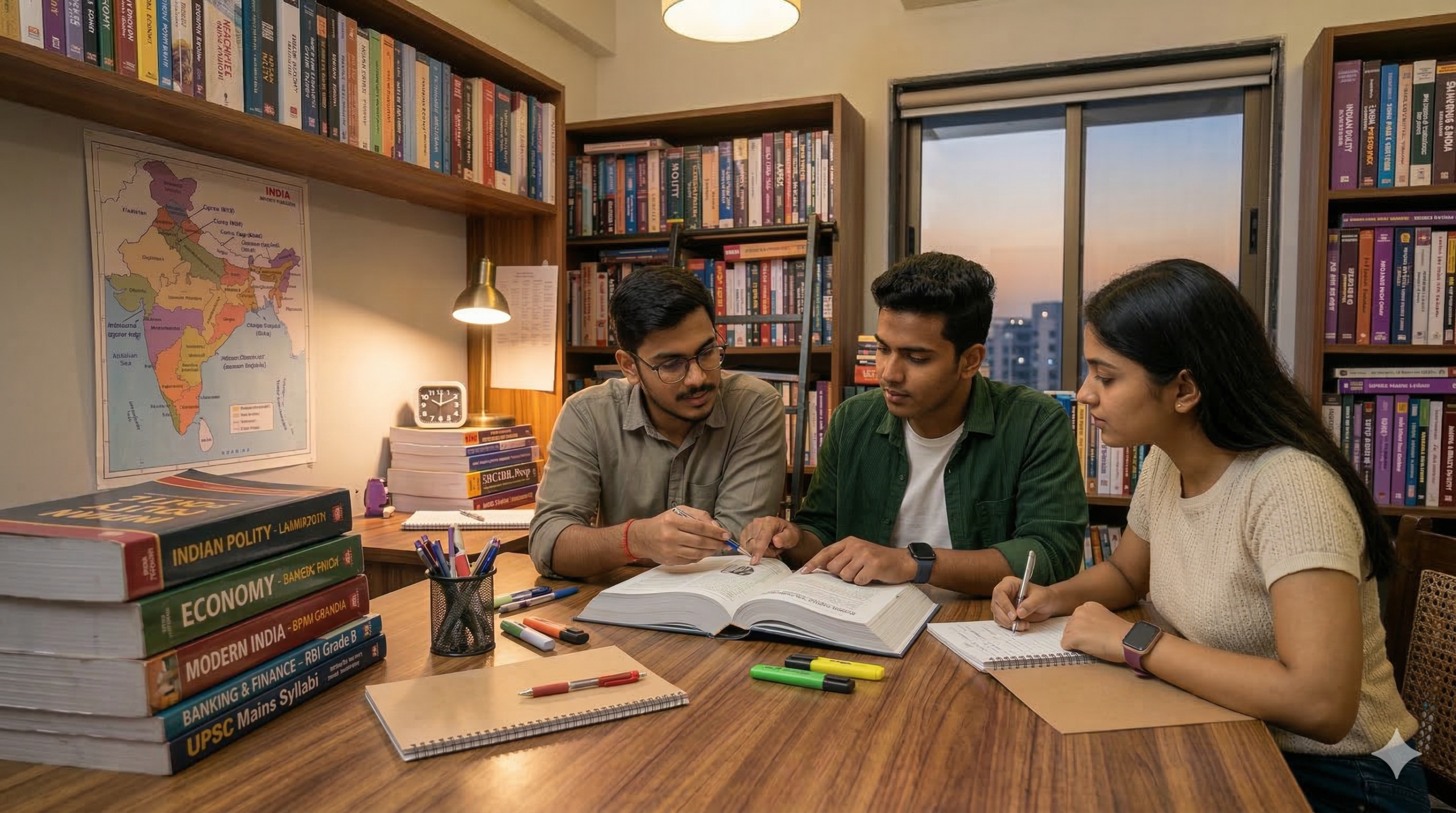 Aakar UPSC MPSC Students Studying