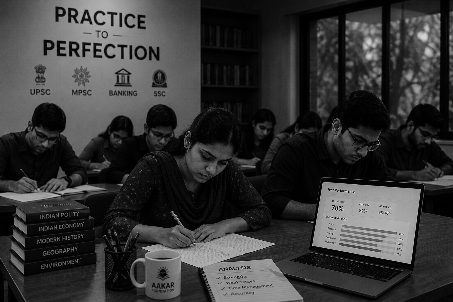Student practicing mock tests